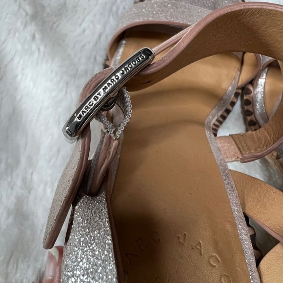 Marc by Marc Jacobs Mix It Up Metallic Crosta Sandals Women's Size 37.5 (7.5) - Picture 10 of 12